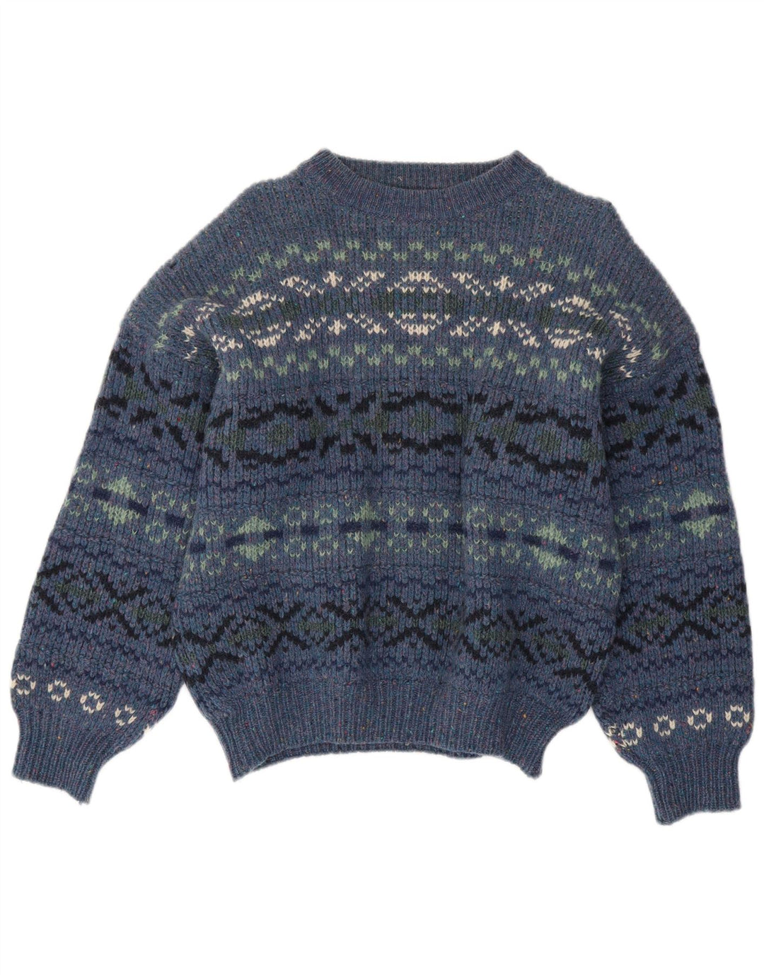 Suéter feminino Levi's com gola canoa UK 16 grande azul Fair Isle