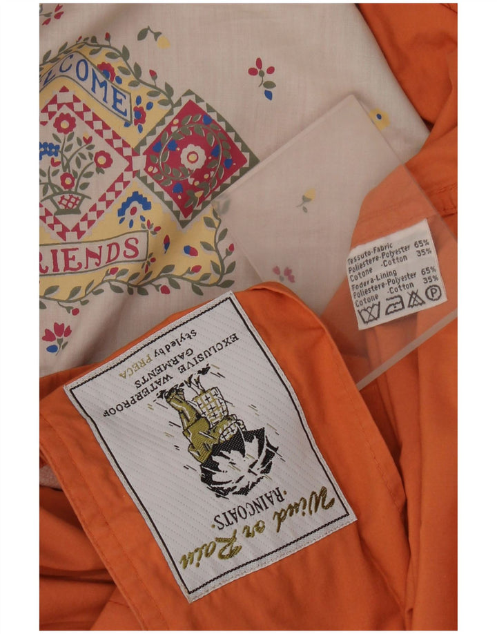 Capa de chuva feminina vintage UK 18 XL laranja poliéster