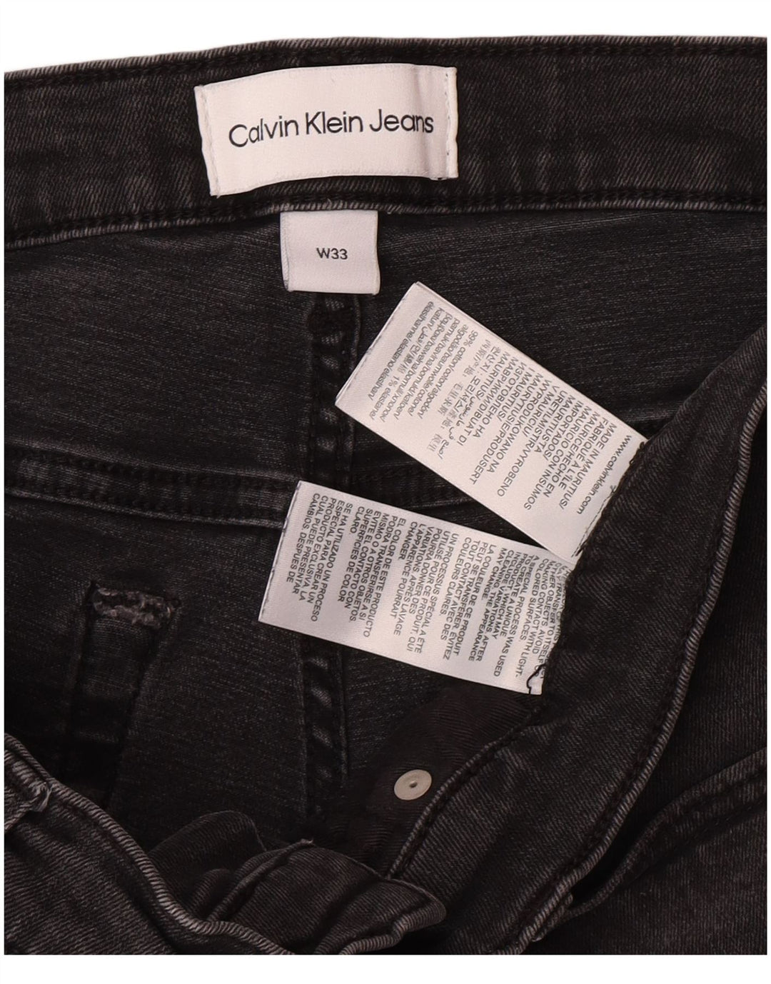 Shorts jeans slim masculino Calvin Klein W33 algodão cinza médio