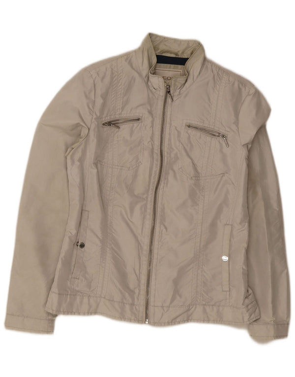 Jaqueta bomber feminina Geox UK 10 poliéster cinza pequeno