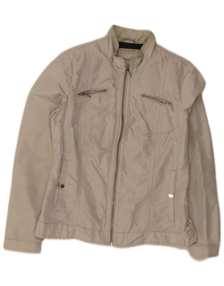 Jaqueta bomber feminina Geox UK 10 poliéster cinza pequeno