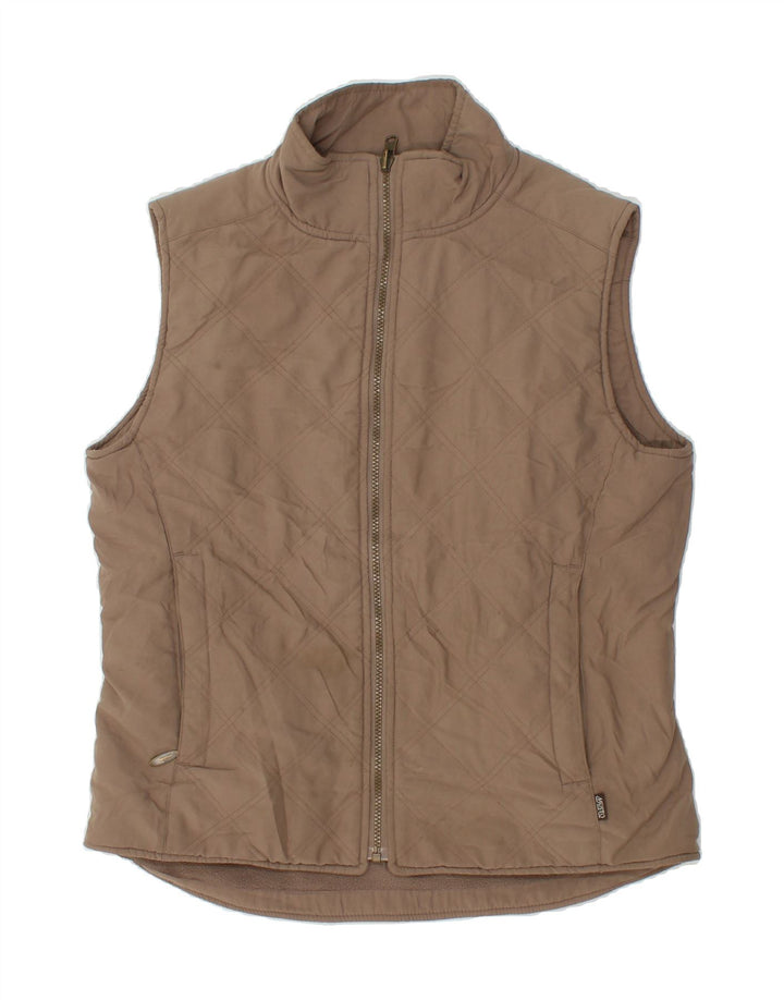 MUSTO Womens Quilted Gilet UK 14 Medium Brown Polyester Vintage Musto and Second-Hand Musto from Messina Hembry 
