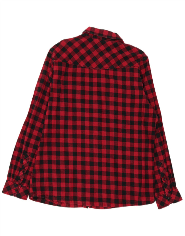 Camisa masculina de flanela animal XL algodão vermelho guingão