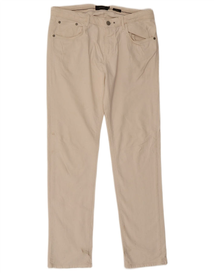 Jeans Slim Feminino Massimo Dutti EU 42 Grande W32 L31 Algodão Branco