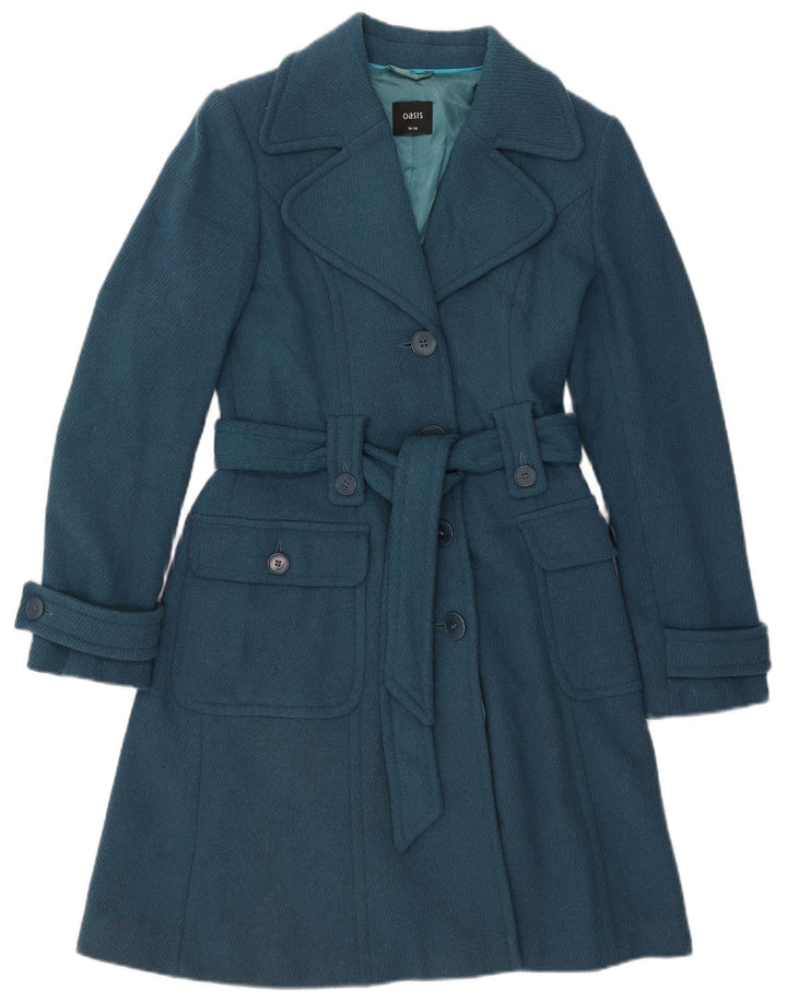 Sobretudo feminino Oasis UK 10 lã azul pequena