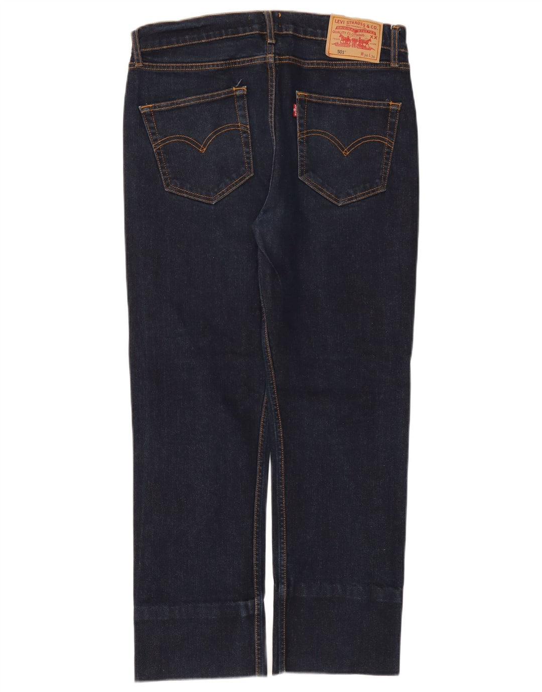 LEVI'S Masculino 501 Straight Jeans W34 L27 Azul Marinho Algodão