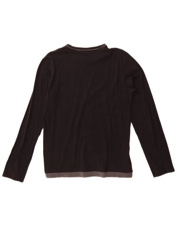 TRUSSARDI JEANS Top gráfico feminino manga comprida Reino Unido 12 médio preto