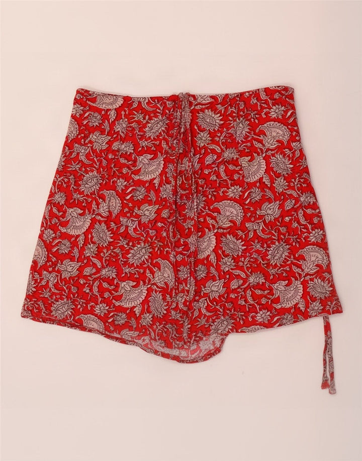 Zara Skort feminino XS W24 vermelho floral