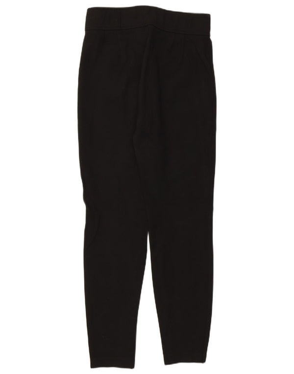 Zara Calça feminina skinny cintura alta cortada média W28 L27 preta viscose