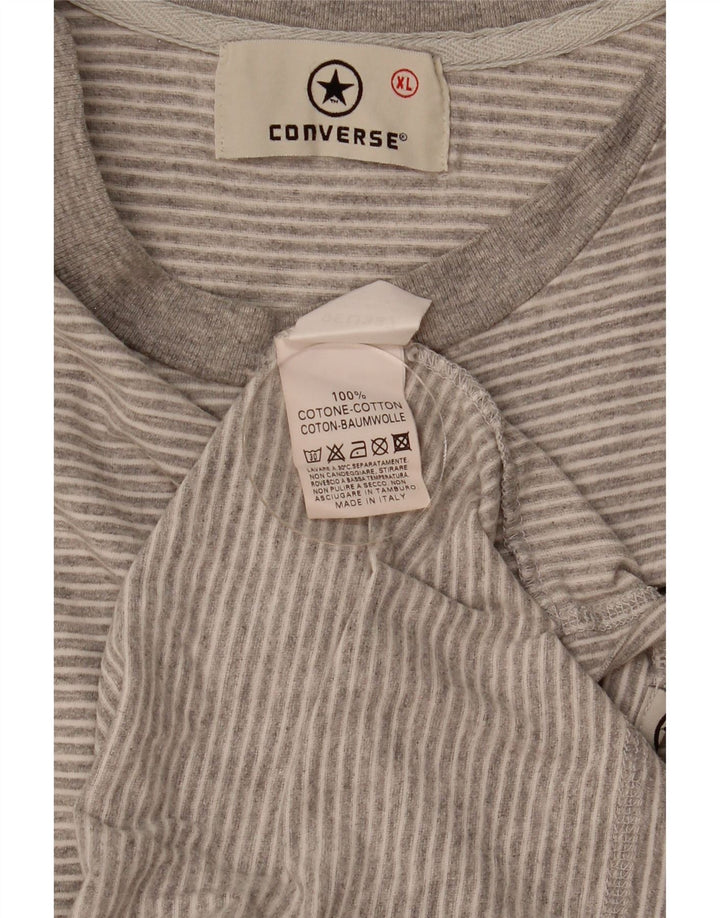 Camiseta masculina Converse Top XL cinza listrado algodão