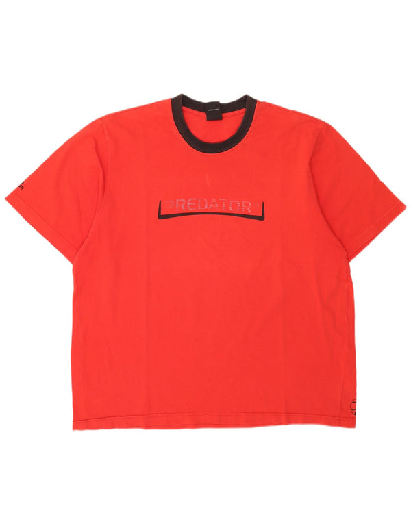 Adidas Mens Graphic T-Shirt Top 2XL Algodão Vermelho
