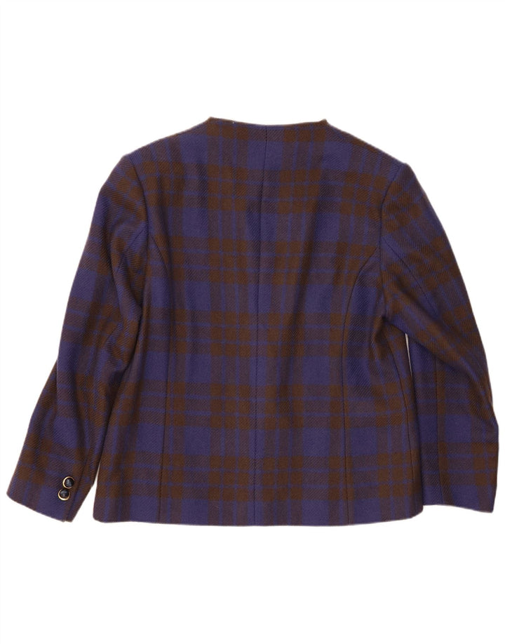 Jaqueta blazer feminina La Cordee com ajuste solto e 2 botões Reino Unido 14 xadrez azul médio