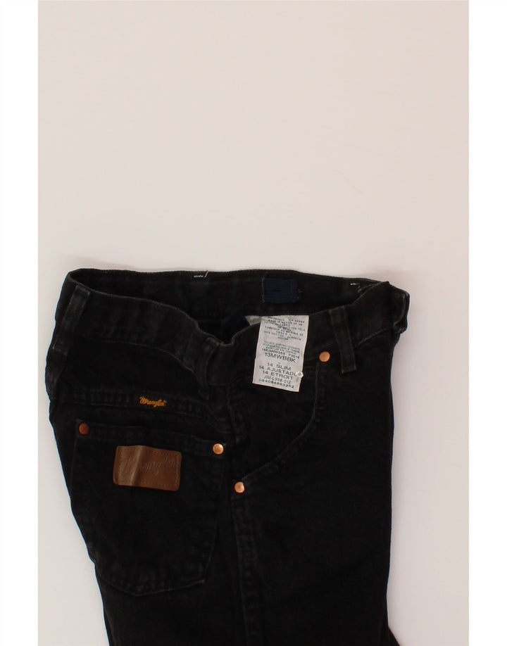 WRANGLER Girls Straight Jeans 12-13 Years W22 L30 Black Cotton Vintage Wrangler and Second-Hand Wrangler from Messina Hembry 