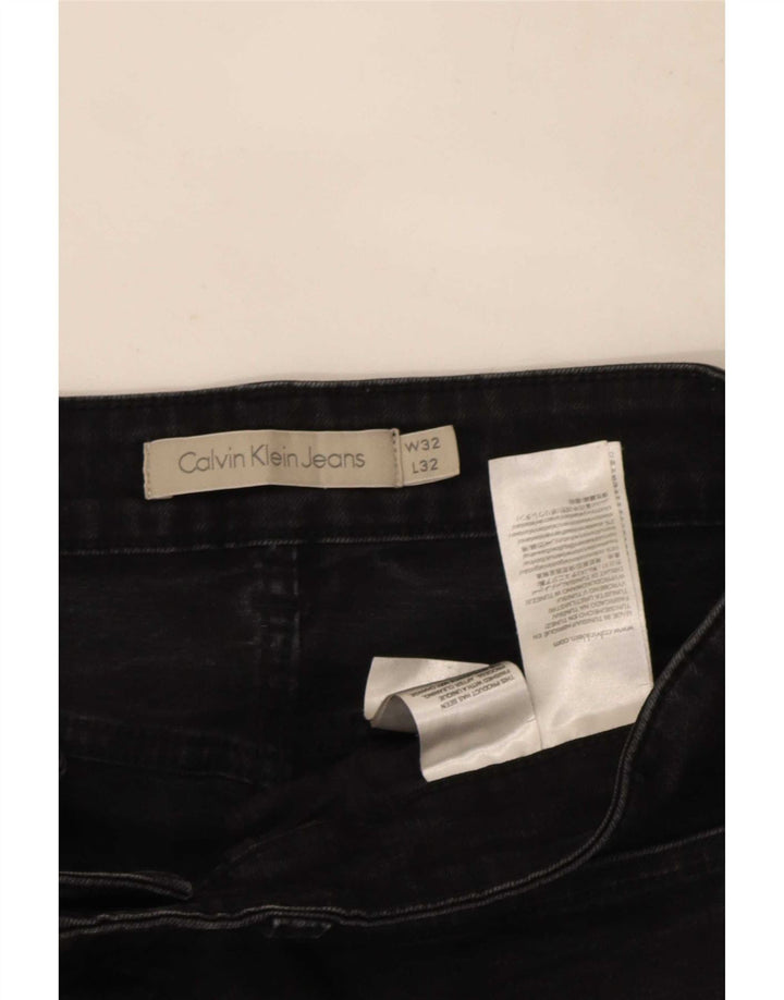 Calvin Klein Mens Jeans Slim W32 L32 Algodão Preto