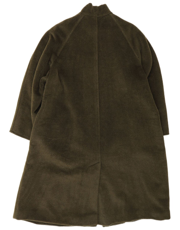 Sobretudo feminino Max Mara Reino Unido 12 lã virgem cáqui médio