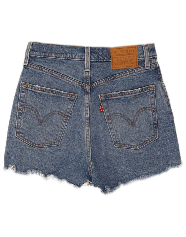 Shorts jeans feminino cintura alta Levi's W26 algodão azul pequeno