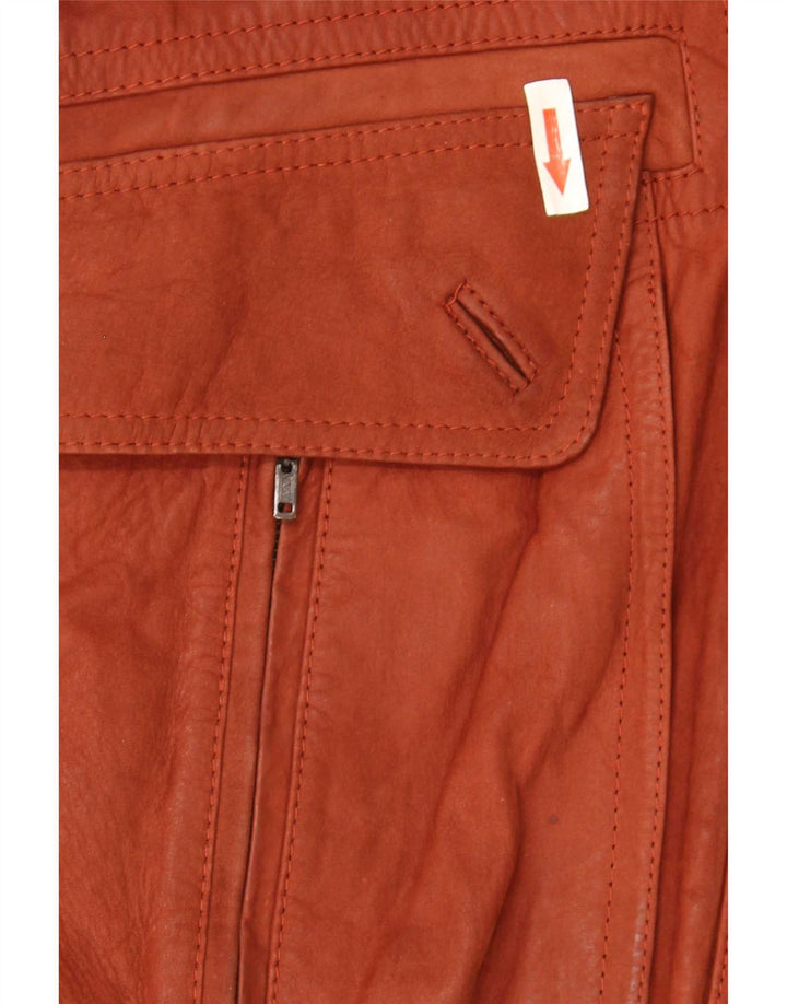 Jaqueta de couro masculina vintage IT 46 pequena marrom