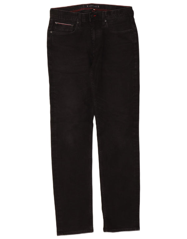 Tommy Hilfiger Masculino Denton Straight Jeans W32 L34 Algodão Preto