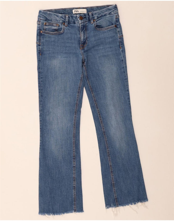 Zara Jeans feminino queimado EU 38 pequeno W28 L27 azul