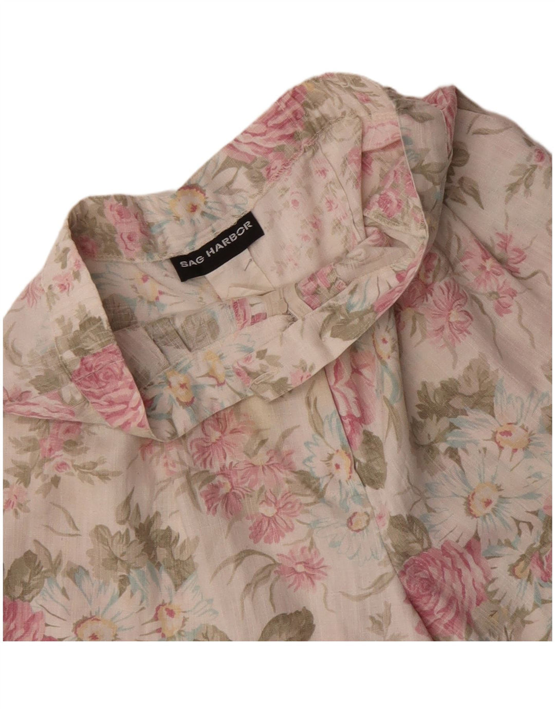 SAG HARBOR Shorts feminino casual de cintura alta com cintura alta W32 grande branco floral