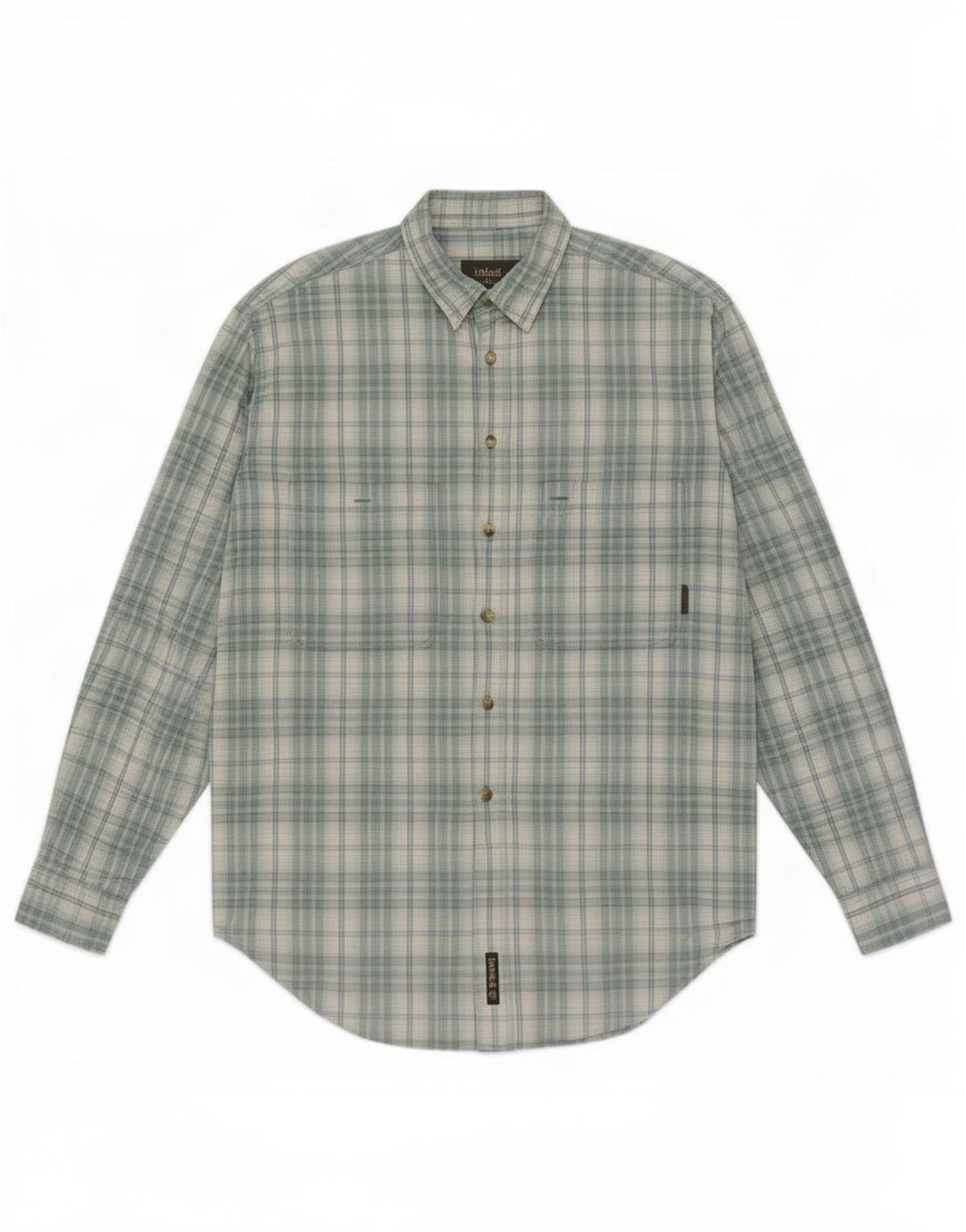 Camisa masculina Timberland médio azul xadrez algodão