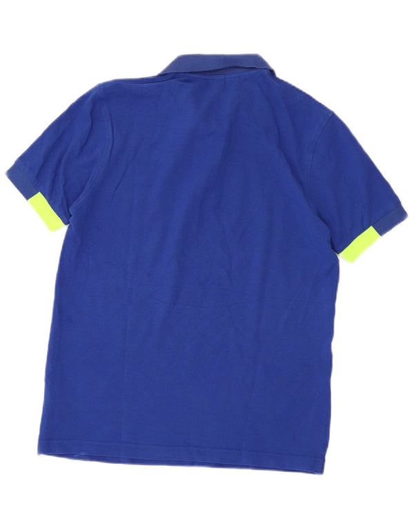 Camisa polo masculina Sun68 de algodão listrado azul médio