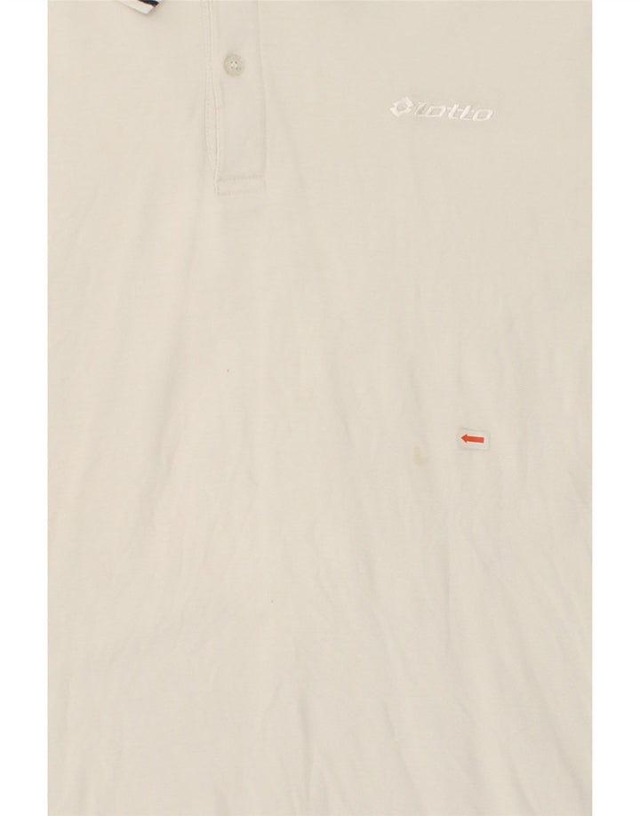 LOTTO Mens Polo Shirt 2XL White Cotton Vintage Lotto and Second-Hand Lotto from Messina Hembry 