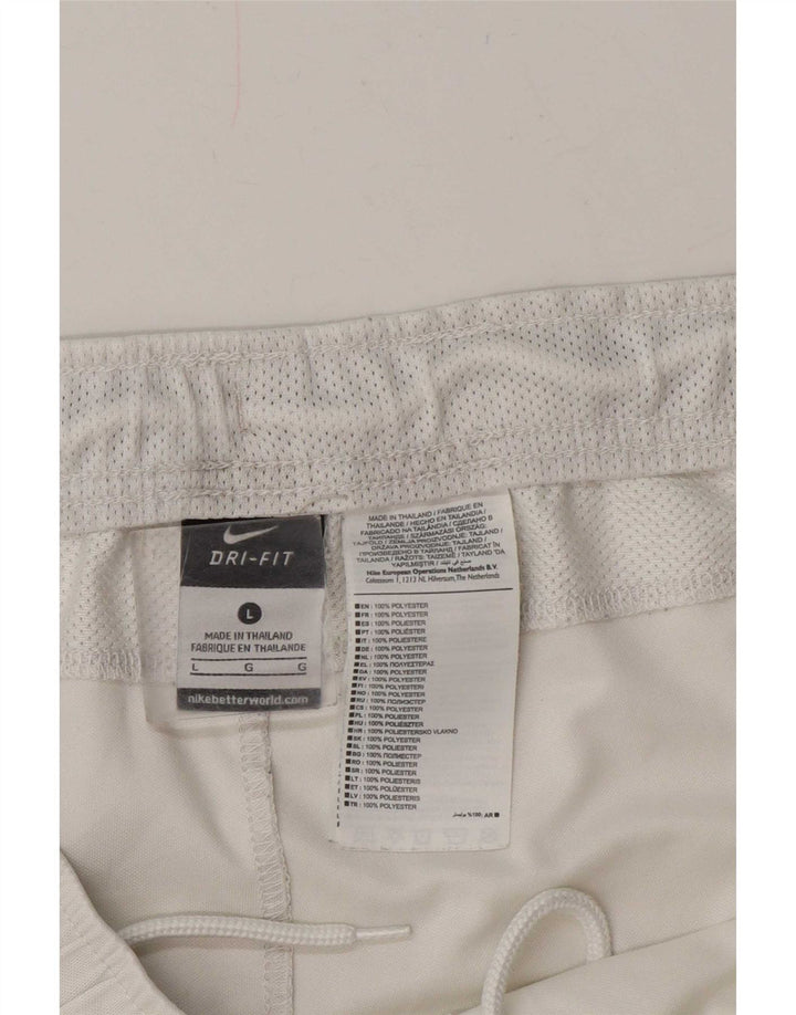 Shorts esportivos masculinos Nike Dri Fit grande poliéster colorido branco