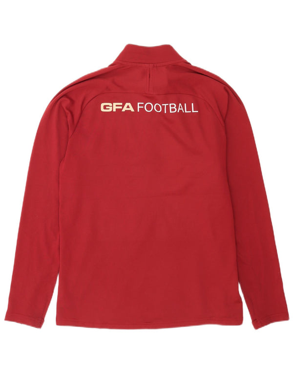 Top gráfico masculino Nike com zíper e manga comprida, bloco colorido vermelho médio esportivo