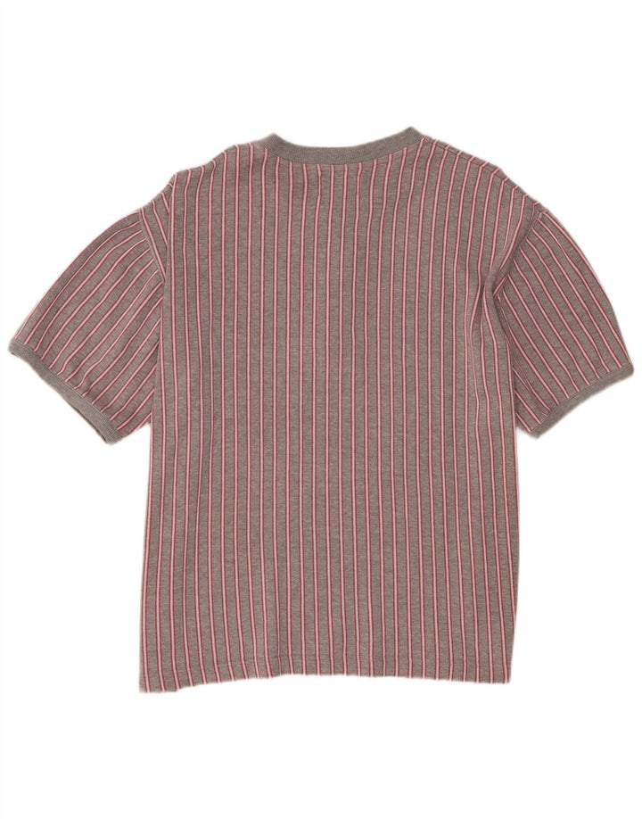 Camiseta masculina Mustang Top XL algodão listrado cinza