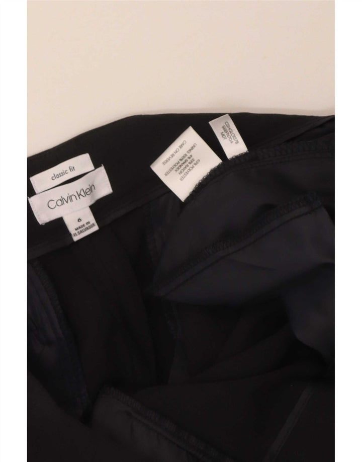 Calça feminina Calvin Klein de terno reto US 6 médio W32 L32 preta