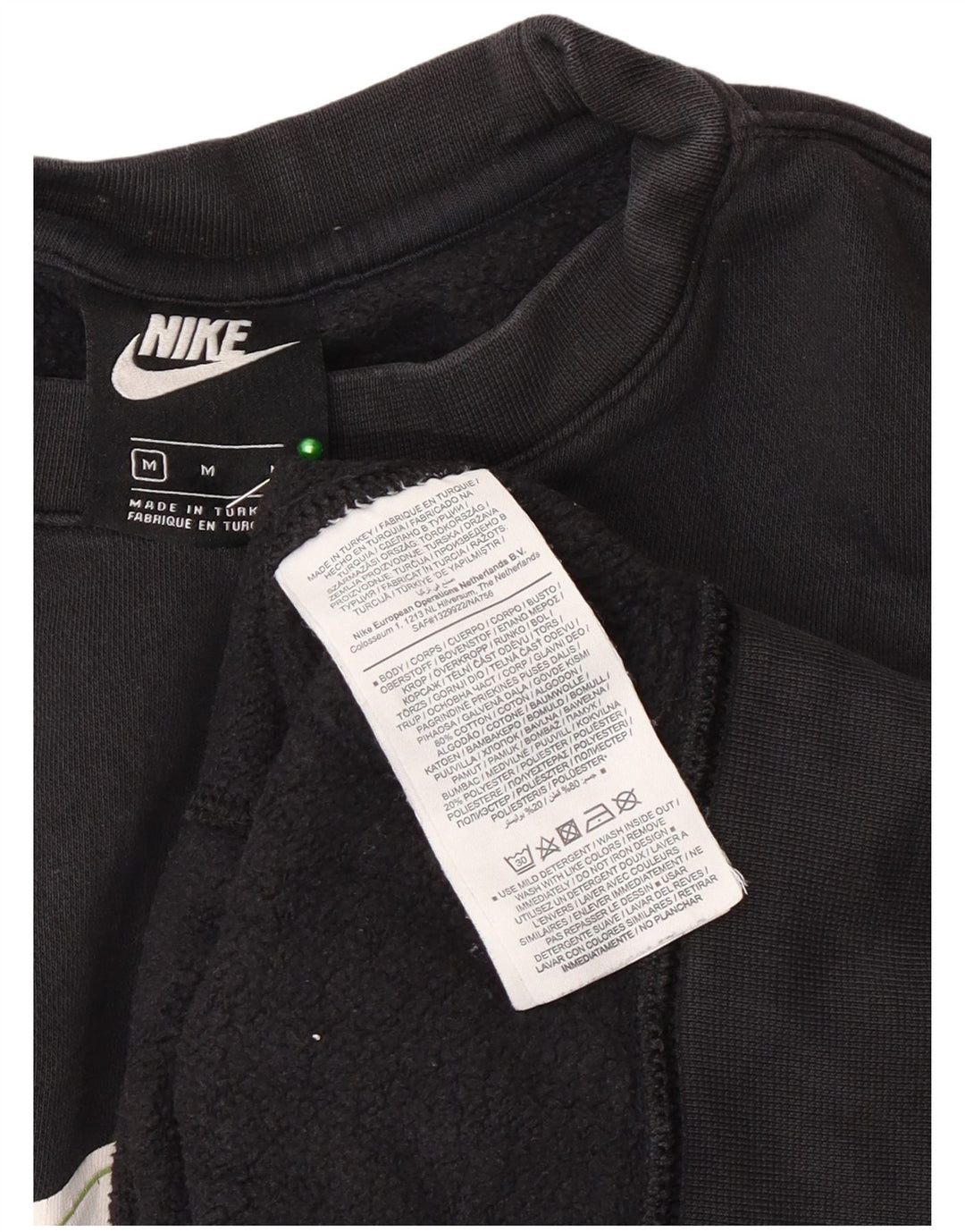 Nike masculino gráfico moletom jumper médio algodão preto