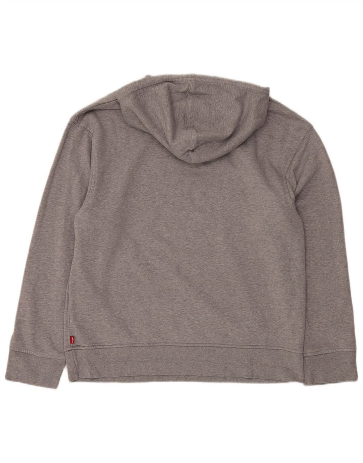 Suéter masculino com capuz estampado relaxado LEVI'S algodão cinza médio