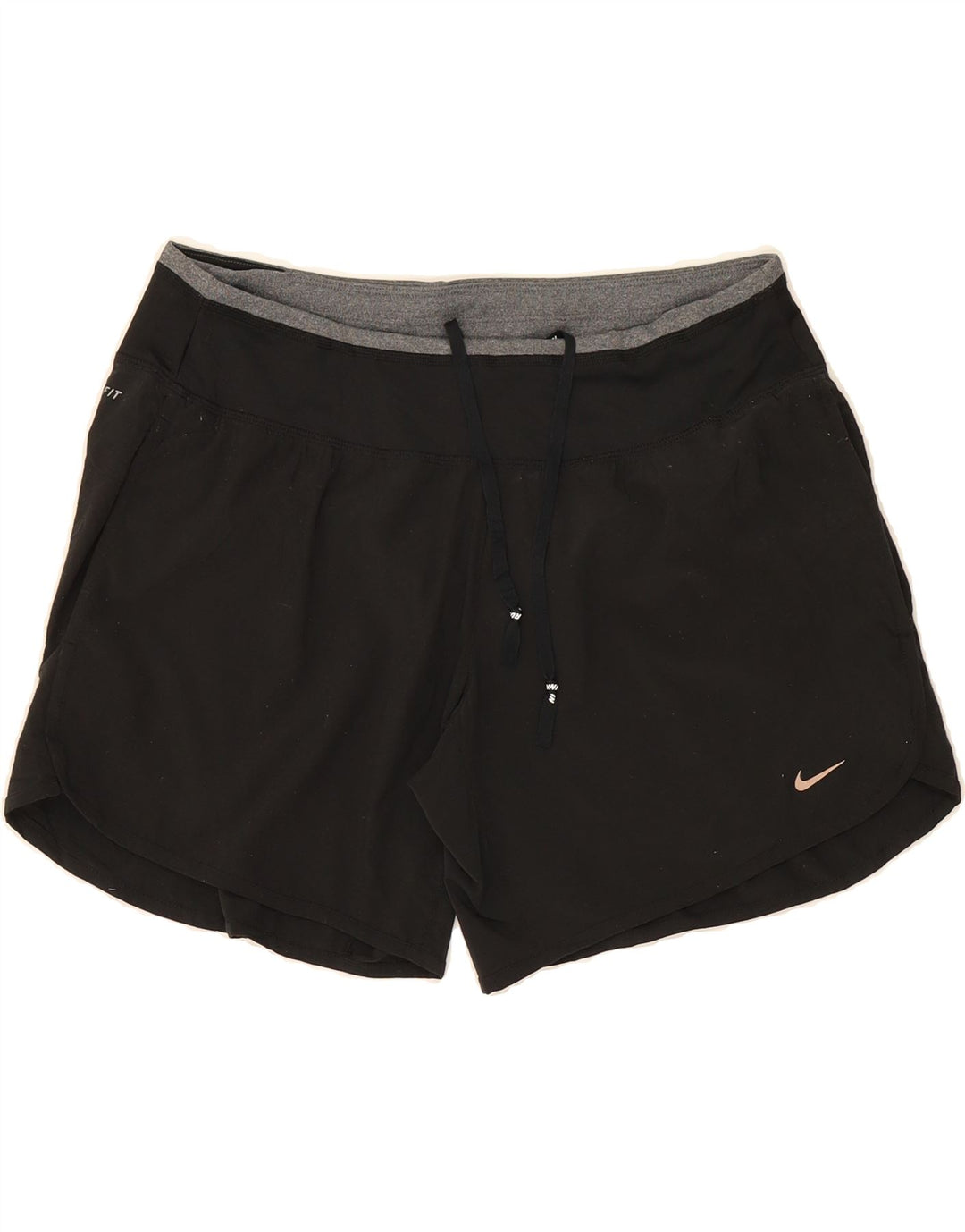 Shorts esportivos femininos NIKE Dri Fit UK 14 médio preto poliéster