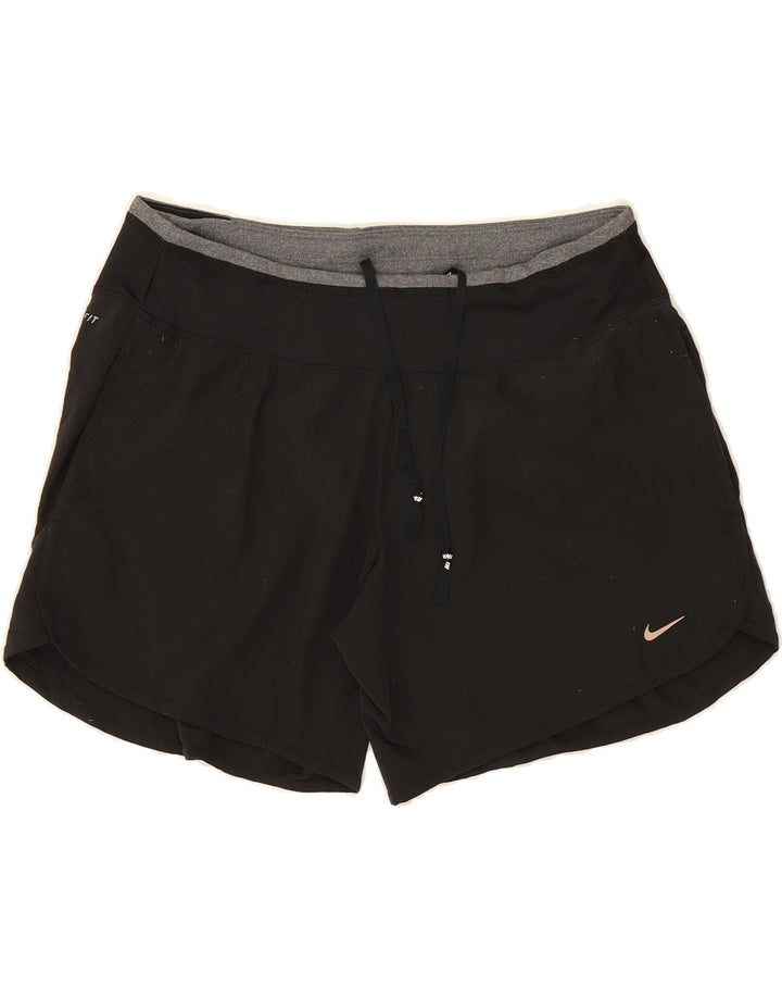 Shorts esportivos femininos NIKE Dri Fit UK 14 médio preto poliéster