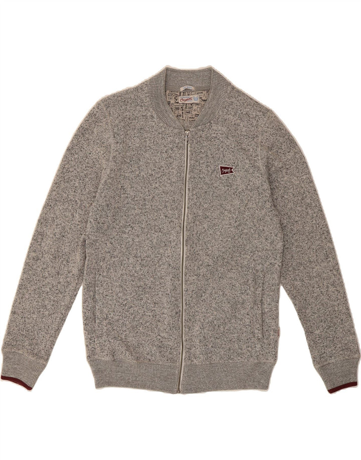 JACK & JONES Mens Cardigan Sweater Medium Grey Polyester Vintage Jack & Jones and Second-Hand Jack & Jones from Messina Hembry 