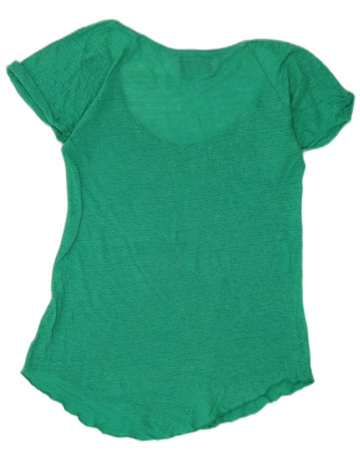 Camiseta feminina Zara Top UK 10 pequena verde