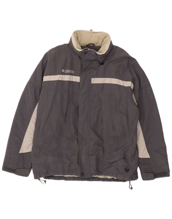 Jaqueta corta-vento masculina Columbia UK 42 XL cinza colorblock