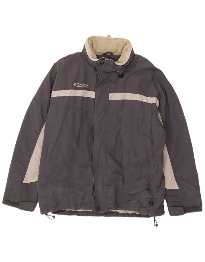 Jaqueta corta-vento masculina Columbia UK 42 XL cinza colorblock