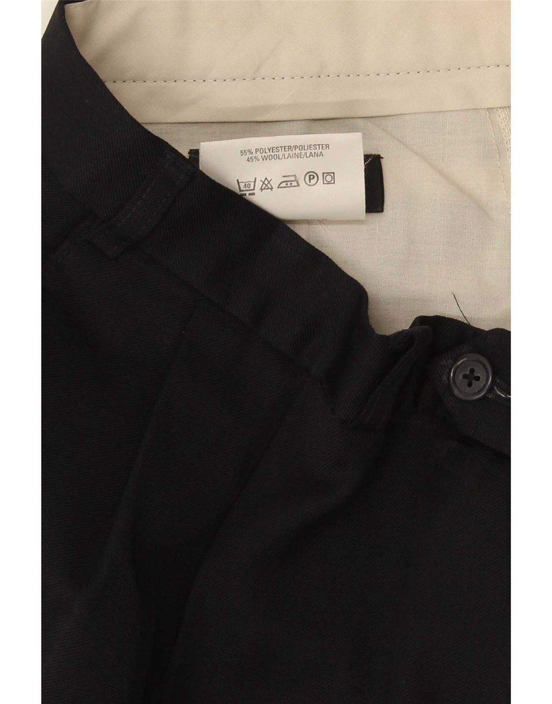 Calça masculina Marks & Spencer com pegged suit W36 L31 azul marinho poliéster