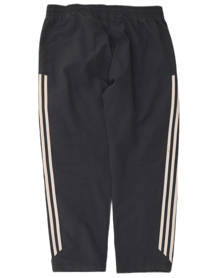 Calças de treino masculinas Adidas UK 42/44 poliéster cinza grande