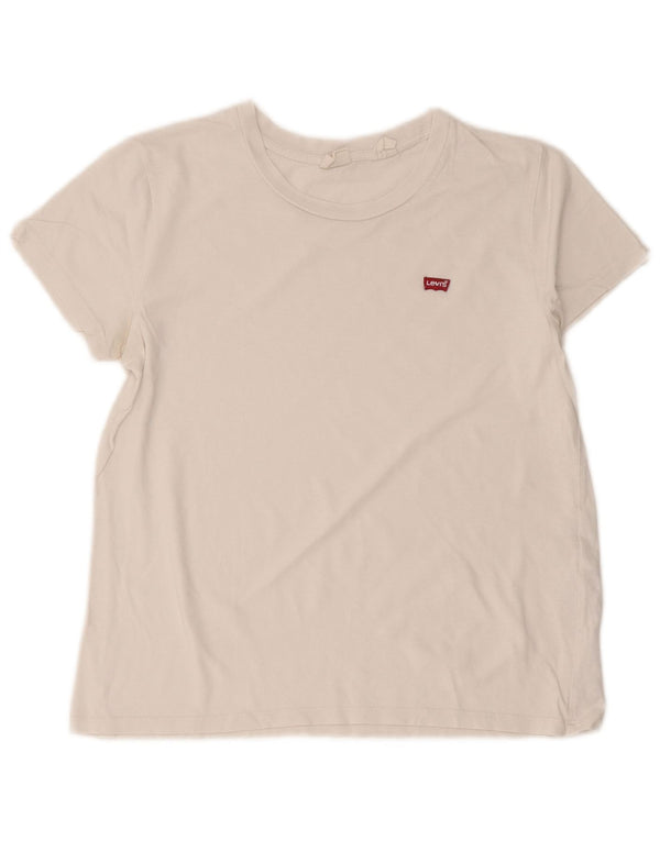 Camiseta feminina Levi's UK 12 algodão branco médio