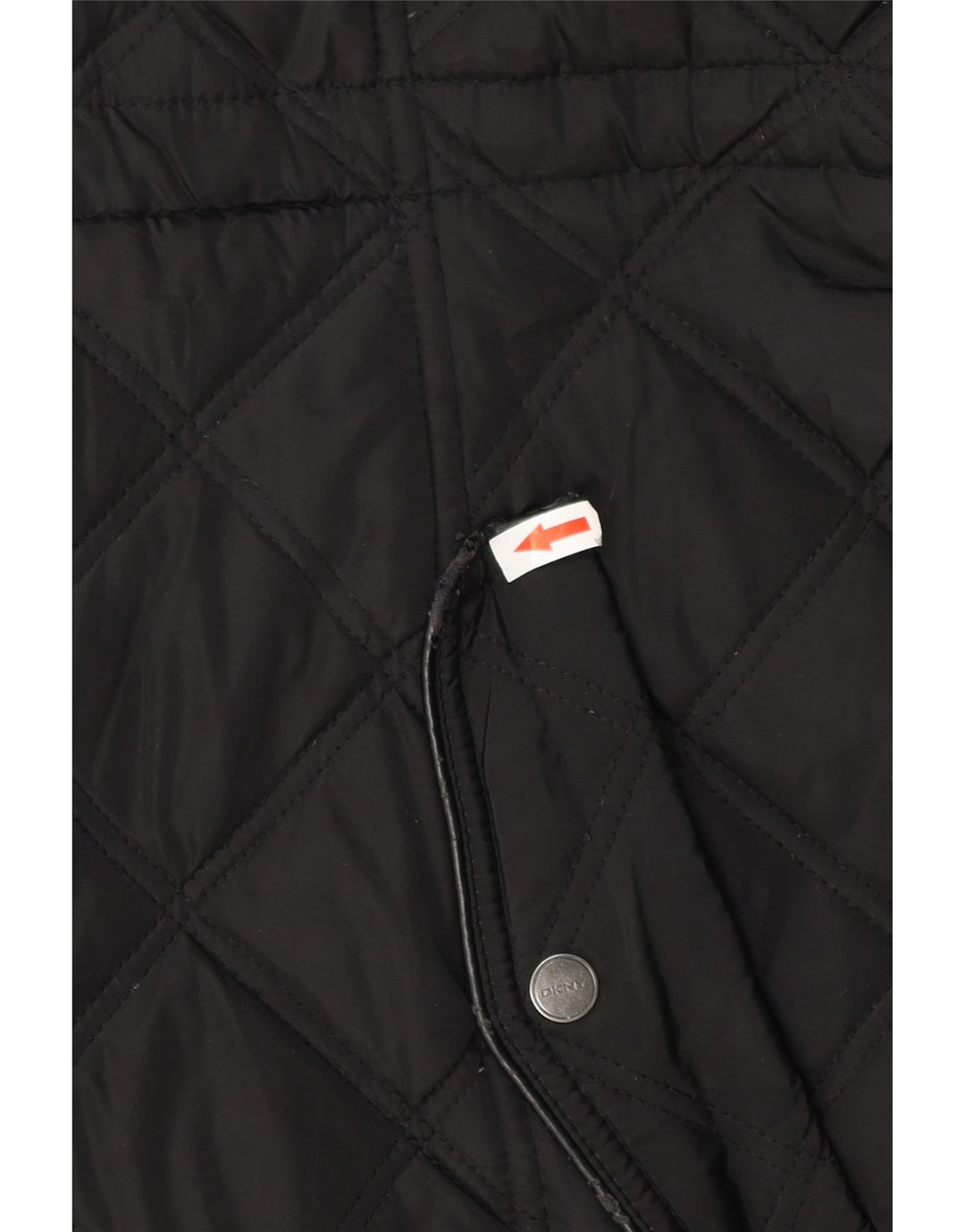 Sobretudo acolchoado com capuz feminino DKNY UK 18 XL poliéster preto