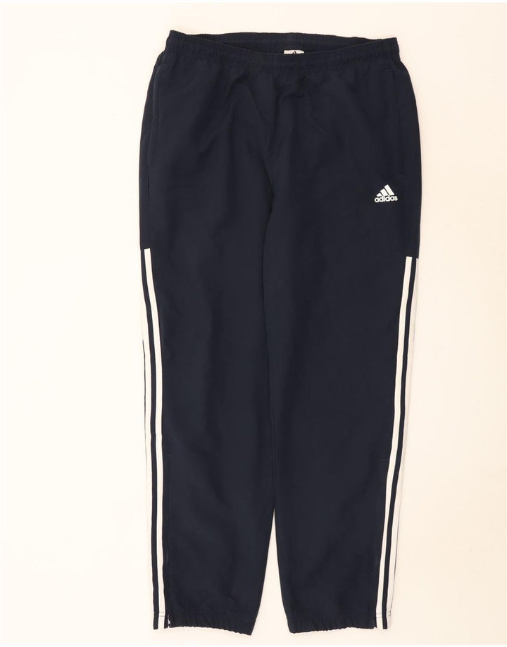 Calça de treino masculina Adidas grande poliéster azul marinho