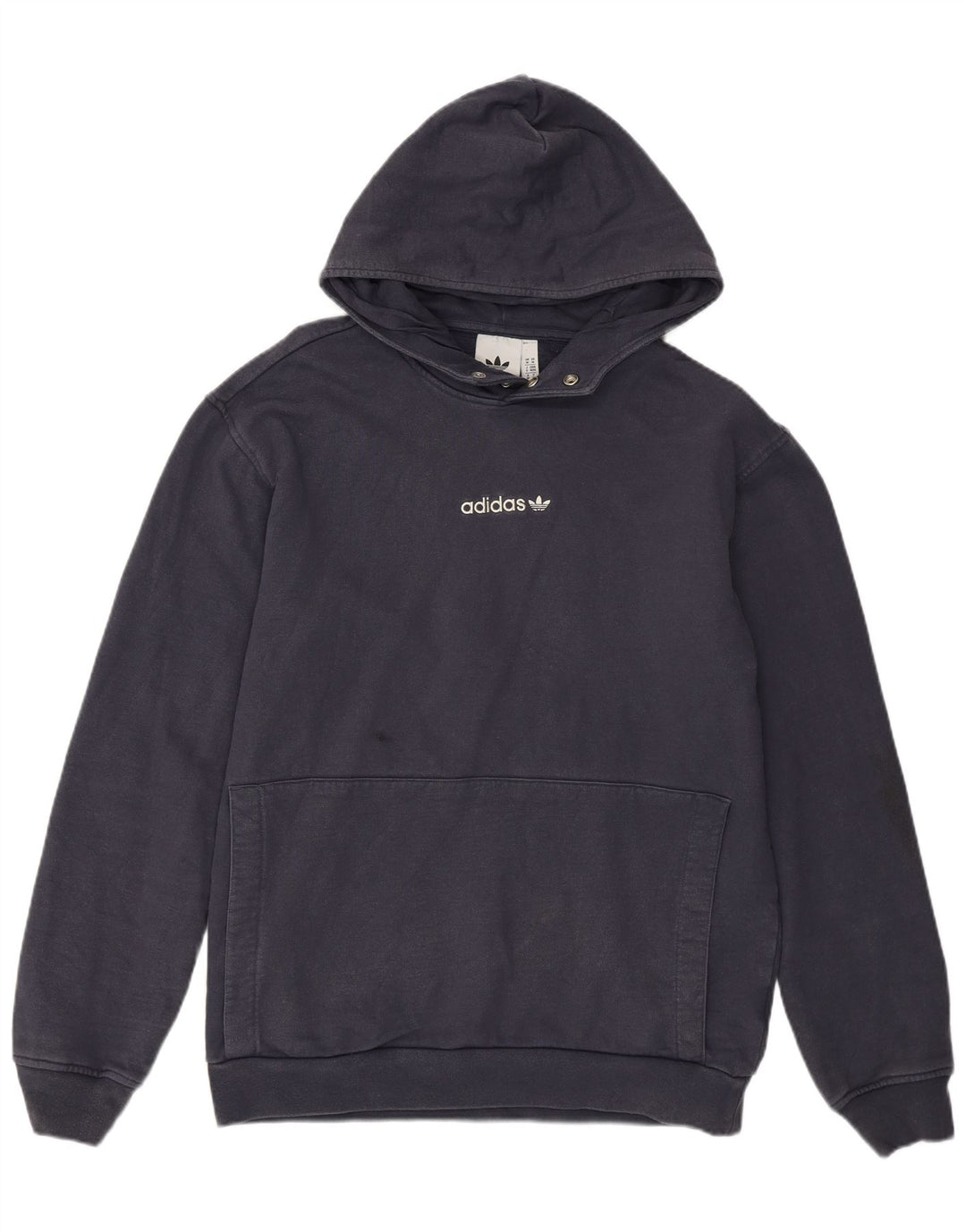 Adidas Mens Hoodie Jumper Médio Azul Marinho Algodão