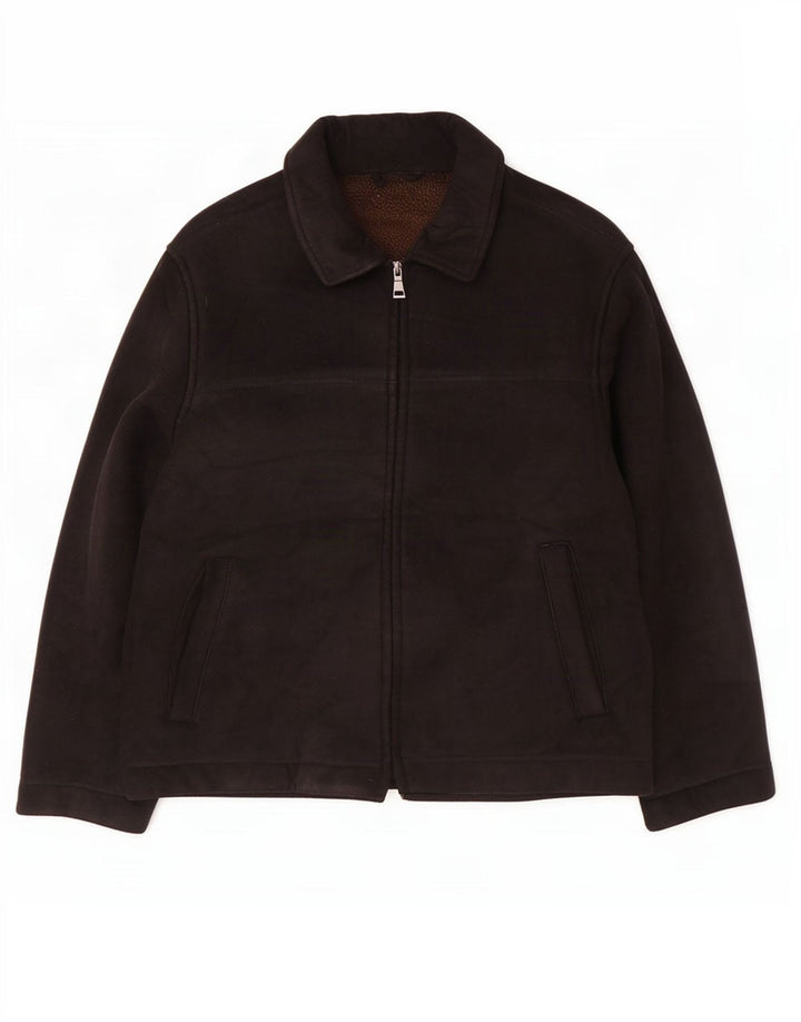 Jaqueta masculina Marks & Spencer Blue Harbor Sherpa Reino Unido 40 grande poliéster preto
