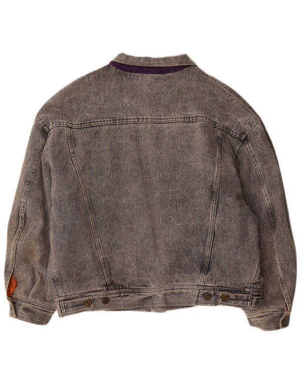 Jaqueta jeans feminina fechada FECHADA Reino Unido 14 grande cinza