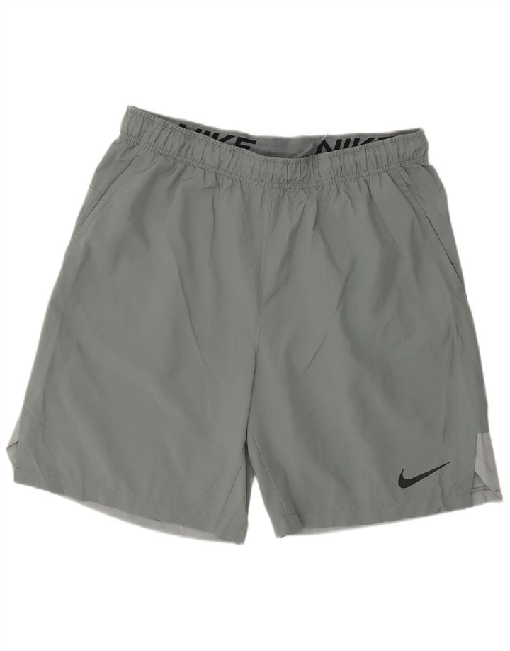 Shorts esportivos masculinos Nike Dri Fit grande poliéster cinza