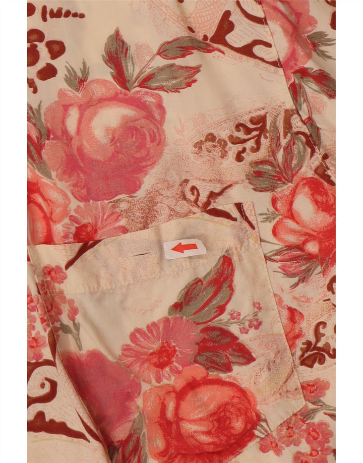 Camisa masculina de manga curta Quarry, grande viscose floral multicolorida