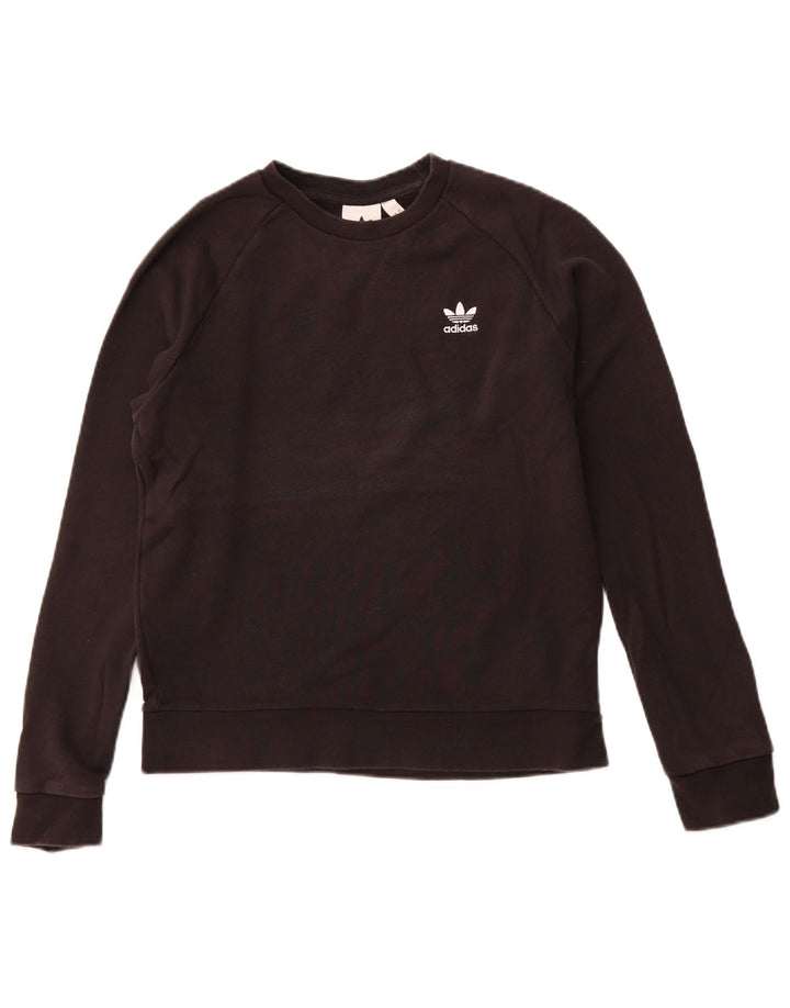 Adidas moletom feminino jumper pequeno algodão preto
